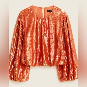 J. Crew Bubble-sleeve sequin top Size Medium